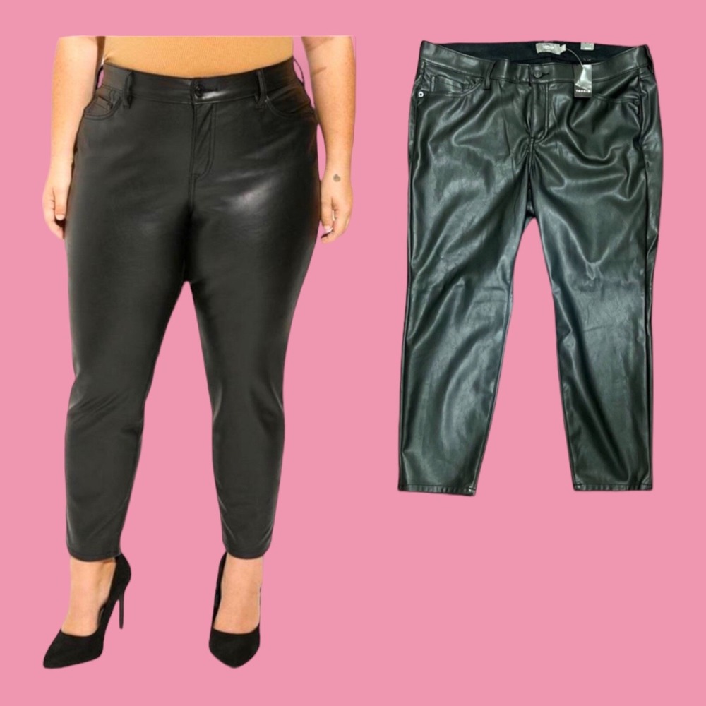 NEW Torrid Perfect Skinny Faux Leather Mid Rise Pant Black Plus Size 24 Regular